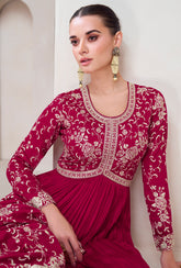 Designer Dark pink Alia Cut Anarkali Dress with Embroidery | bollywood dress | anarkali dress